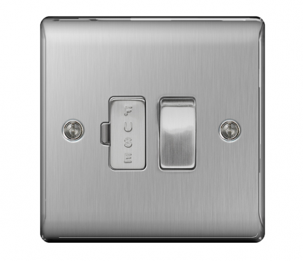 BG Electrical Brushed Steel Switched Fused Spur